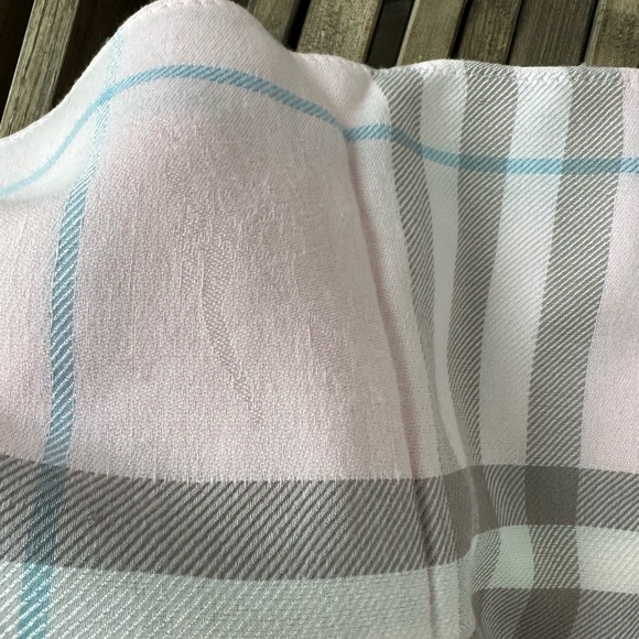 Burberry Pink and Gray Check Scarf - Picture 2 of 4